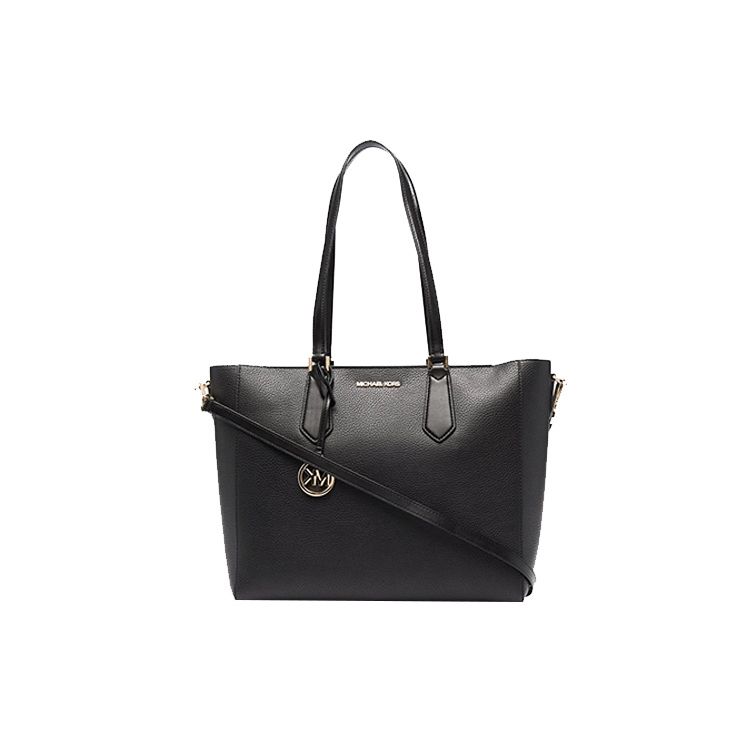 

Michael Kors MK Kimberly Solid Color Large Capacity Commuter Leather Three-In-One Tote Bag Women Tote Bags Black 30T1GKFT9L-BLACK Basic Set (Bag+Dust Bag)