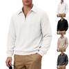 TikTok Men's Jacquard Polo Shirt: Casual Loose-Fit Hoodie with Lapel and Long Sleeves