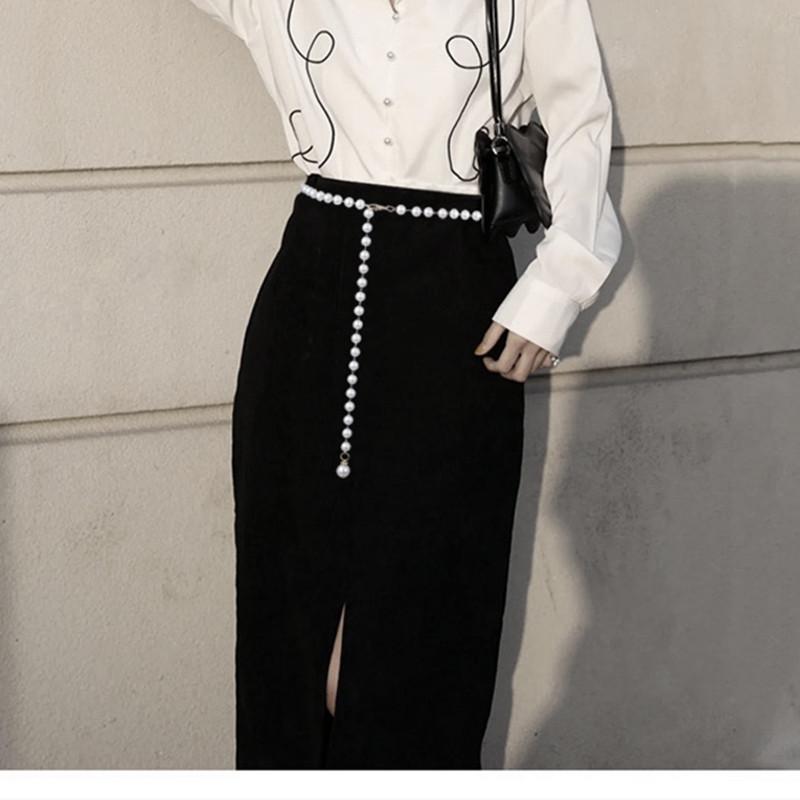 Ins Premium Sense Pearl Chain Waist Chain Women, Xiaoxiangfeng Suit Dress Decorative Belt