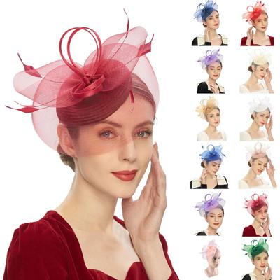 Eleganter Fascinator Hut Stirnbänder Lustiger Mädchenhut Kopfschmuck Reizendes Haarteil für Hochzeitsfeier