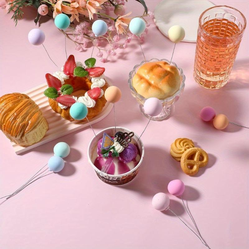 Schaumstoffballförmige Cupcake-Topper und Spieße für Geburtstag, Hochzeit, Jahrestag, Weihnachten, Valentinstag Party-Dekorationszubehör