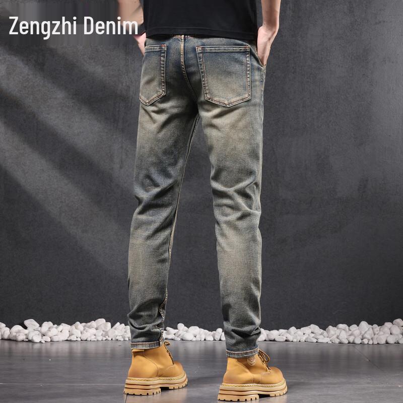 Zengzhi Men's Retro Loose Straight-Leg Jeans