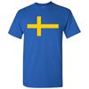 Camiseta Básica de Algodão Bandeira Europeia da Suécia - Real