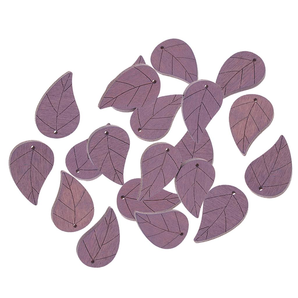 20 peças boêmio formato de folha folhas de madeira pingente contas artesanais bege