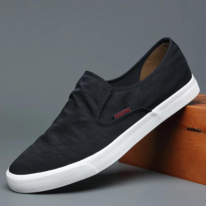 Nowe Męskie Buty Materiałowe Buty Casual Wiosna Lato Oddychające Płaskie Buty Uliczne Lekkie Wsuwane Mokasyny