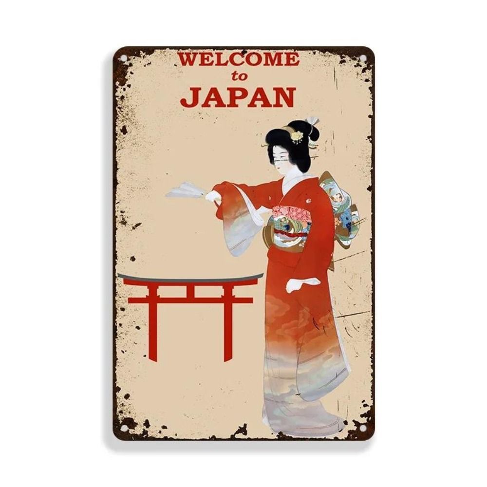Metal Poster Japanese Ukiyo-e Retro Wall Art Vintage Home Bar Cafe Decor