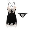 Women's Velvet Deep V Push Up Cami Sleep Dress with Robe Lounge Set