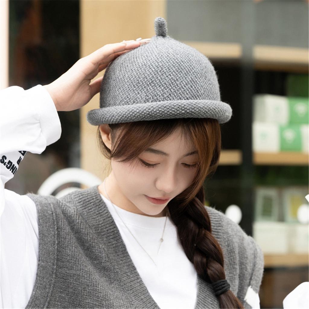 Japanese Beanie Hat for Various Head Size Winter Autumn Thickened Pullover Hat for Casual Travel Street Wear Domed Hat