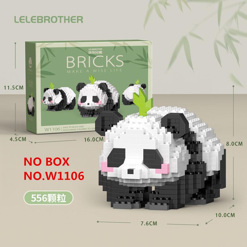 Kawaii Panda Series Micro Particle Building Block Creative Cute Animals DIY Assembled Bricks Toys For Chillren Christmas Gift