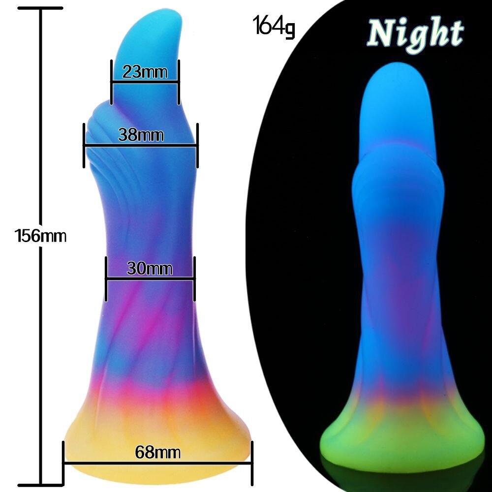 Luminous Anal Plug Mixed Colors Dildo Female Masturbator Adult Sex Toys Realistic Penis Silicone Dick BDSM
