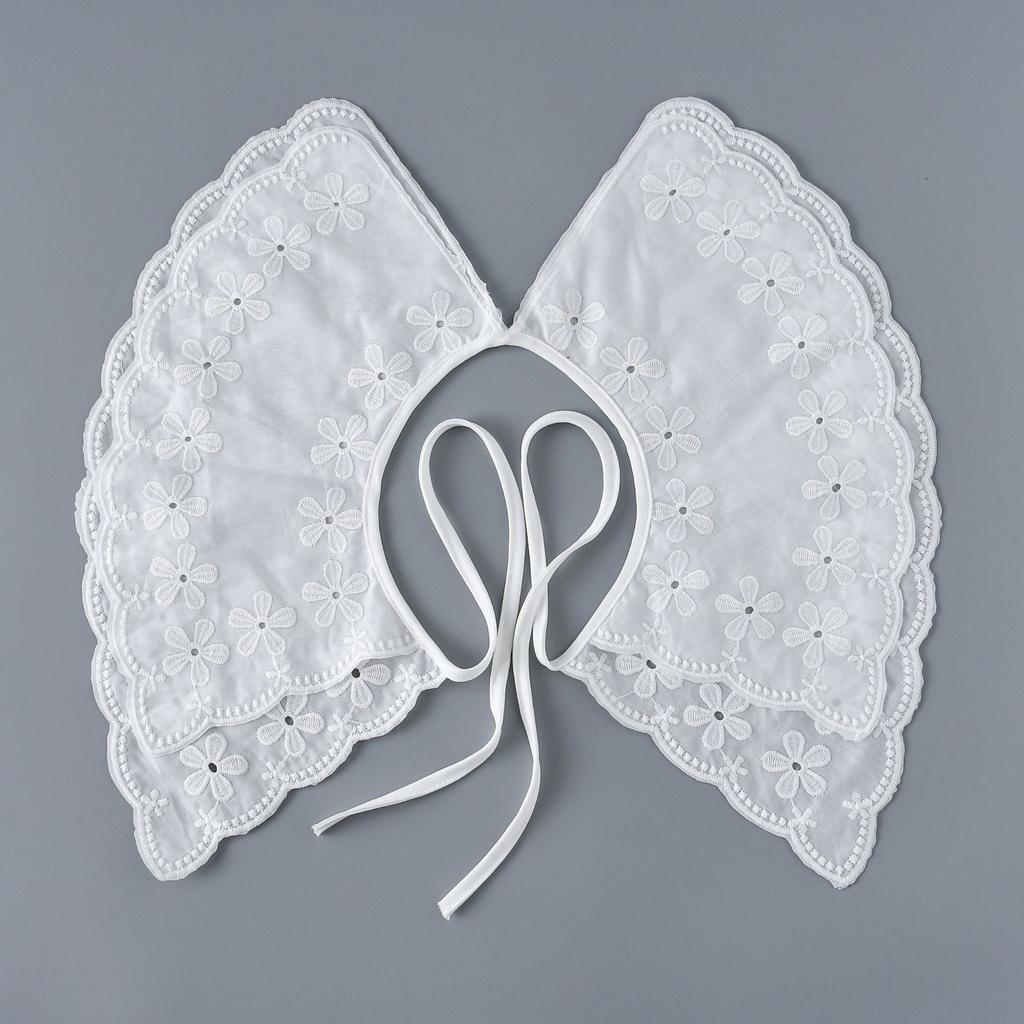 New Women's Lace Detachable Collar New Adjustable Strap Embroidery White Detachable Shirt Lace Up Shawl Small Shoulder Wraps