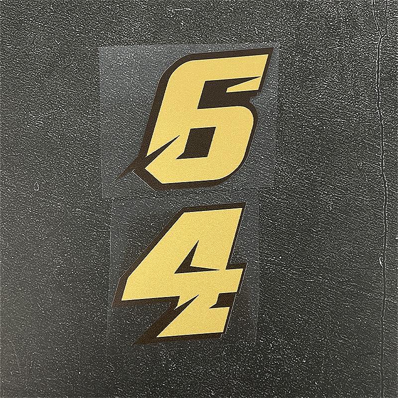 1PC Matte Gold Number 0-9 Motorcycle Stickers Waterproof for DIY Motorbike Fuel Tank Helmet Windshield Universal Vinyl Decals