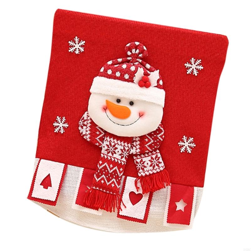 Christmas Themed Santa Chair Cover Machine Washable Cloth Quick Assembly Dining Room Living Room Decoration