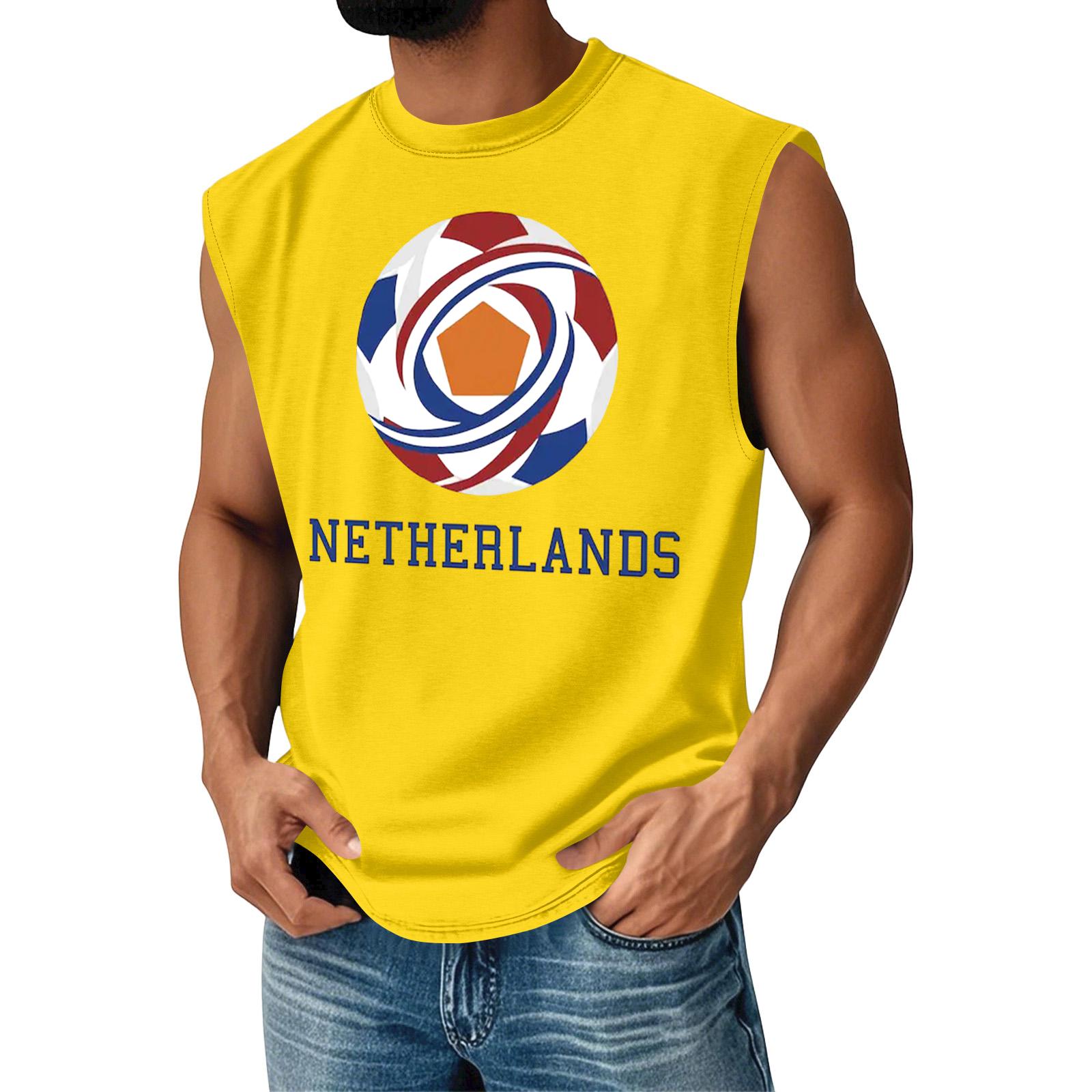 

Men Tank Tops Sleeveless Shirts for Men Netherlands Print Casual Crew Neck Men’s Tank Tops Men’s Tank Shirts Comfortable Fit XL жовтий