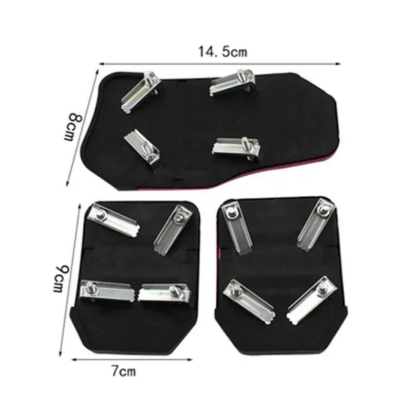 Universal Car Pedal Cover Aluminum Automatic Transmission Brake Fuel Gas Foot Pad Set Kit Pedals Red Blue Silver Non-Slip Tools