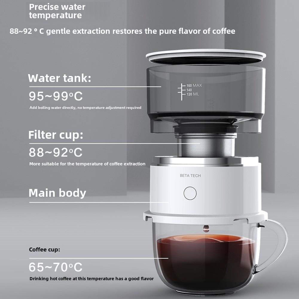Mini Coffee Maker, Coffee Brewer, Grinder, Fully Automatic Hand Brew Drip Coffee Maker