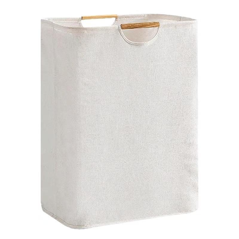 Foldable Laundry Hamper Basket with Handles Large Linen Fabric Collapsible Storage Bin for Clothes, Toys Organizer for Bathroom