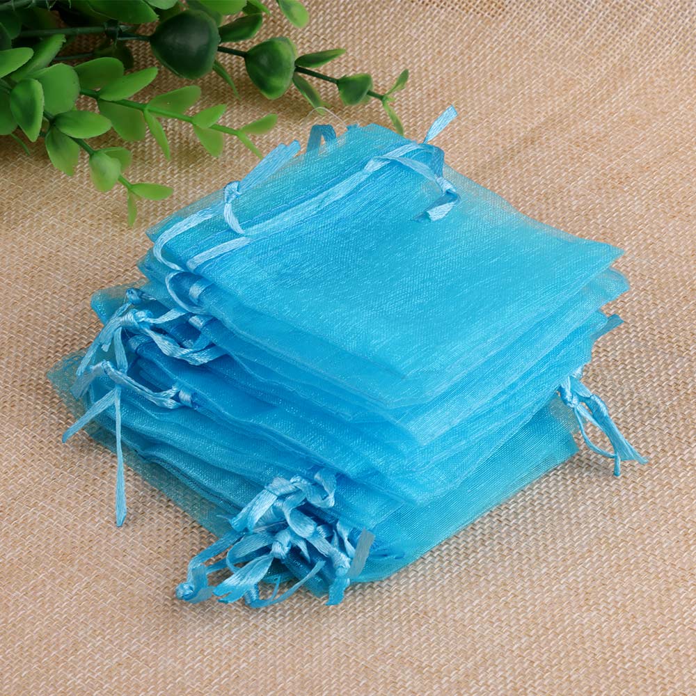 50pcs/lot 7x9cm Drawstring Organza Bags, Good Quality For Candy And Jewelry Packaging