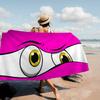 New Cartoon Big Eyes Microfiber Printed Beach Towel Mountain Climbing Yoga Beach Swimming Running Absorbent Soft Towel