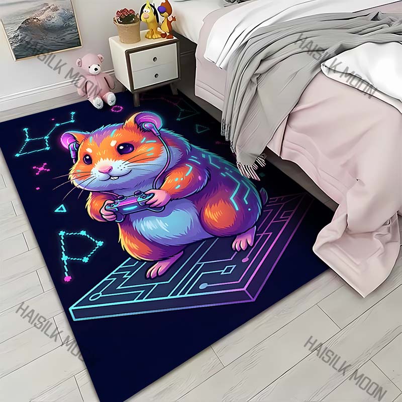 

Hamster Gaming Headphones Circuit print Carpet for Living Room Bedroom Sofa Home Decor Rus Non-slip Floor Mat Luxury Gift 40cm x 60cm