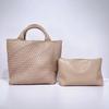 Women's Large Fashionable Woven Tote Bag - Versatile Double-Wrist Mother-Child Shopper