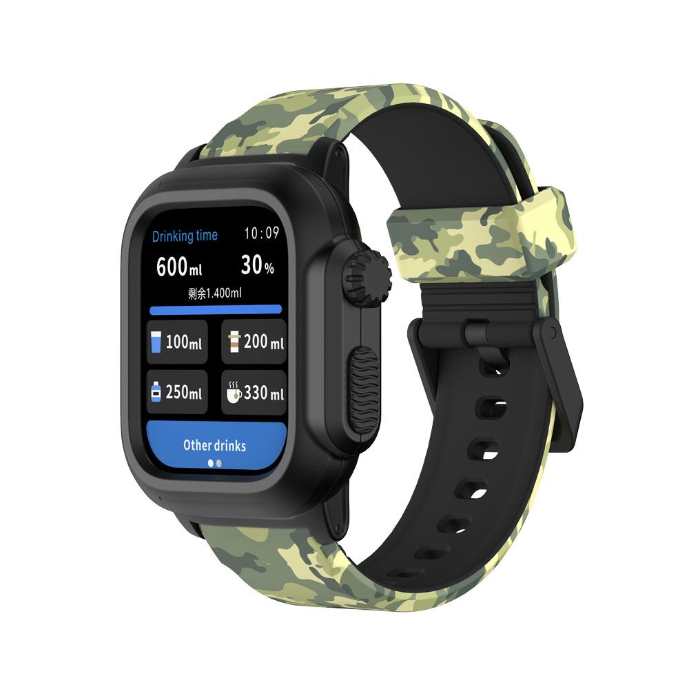 Waterproof Shell For Apple Watch Case 45mm 44mm 41mm 40mm 42mm Outdoor Sports Silicone Bracelet Wristband iWatch 9 8 7 6 5 4 SE