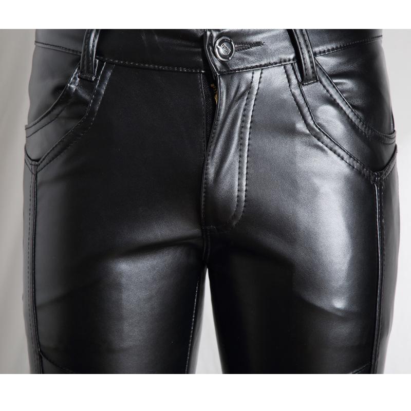Men's Korean Slim Fit Tapered Leather Pants - Autumn/Winter Casual Wear