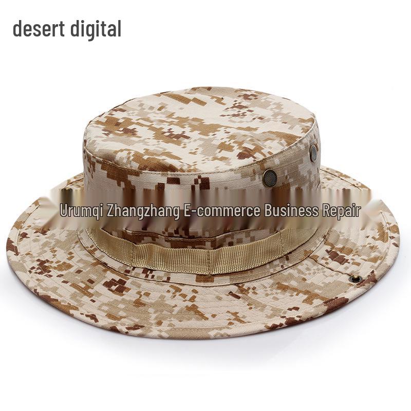 Military Fan Round Brim Camouflage Sun Hat with Python Pattern