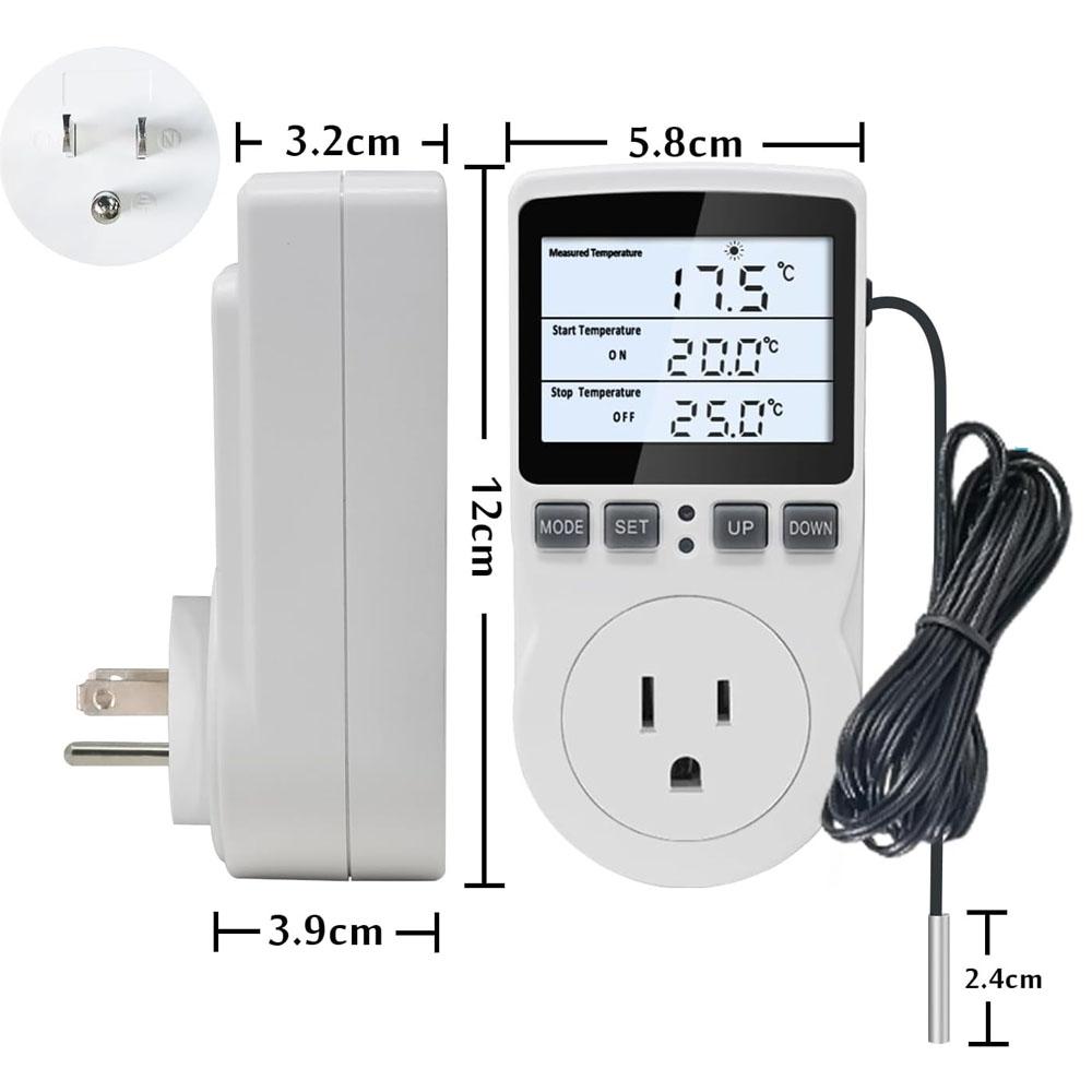 Digital Thermostat Socket EU/US/UK Plug Temperature Controller Timer Switch Cooling Heating Control 5 Mode Timing Socket