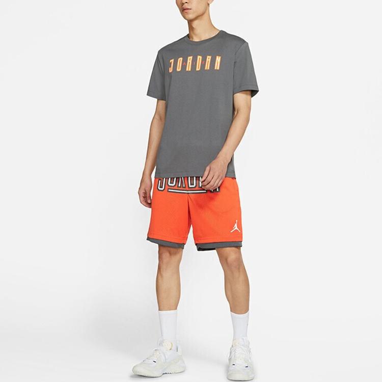 Koszulka Męska Oddychająca z Nadrukiem Casual z Krótkim Rękawem Air Jordan Sport Dna Top Szary DA9909-068