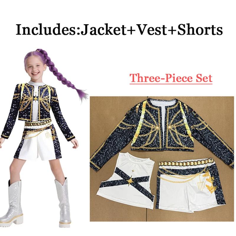 Anime Girls Zoey Mira Cosplay Costume Kids Fancy Party Dress Idol Movie Cosplay Halloween Carniva Clothes Golden Stage OZBZBD