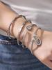 18k Gold-Plated Zircon Bamboo Bracelet Set: Geometric, European & American Style