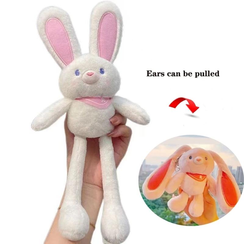 Plush-Rabbit Keychain Bunny-Keyring Stuffed Animals Doll-Keyring Charm Handbag Backpack Pendant for Valentines Day