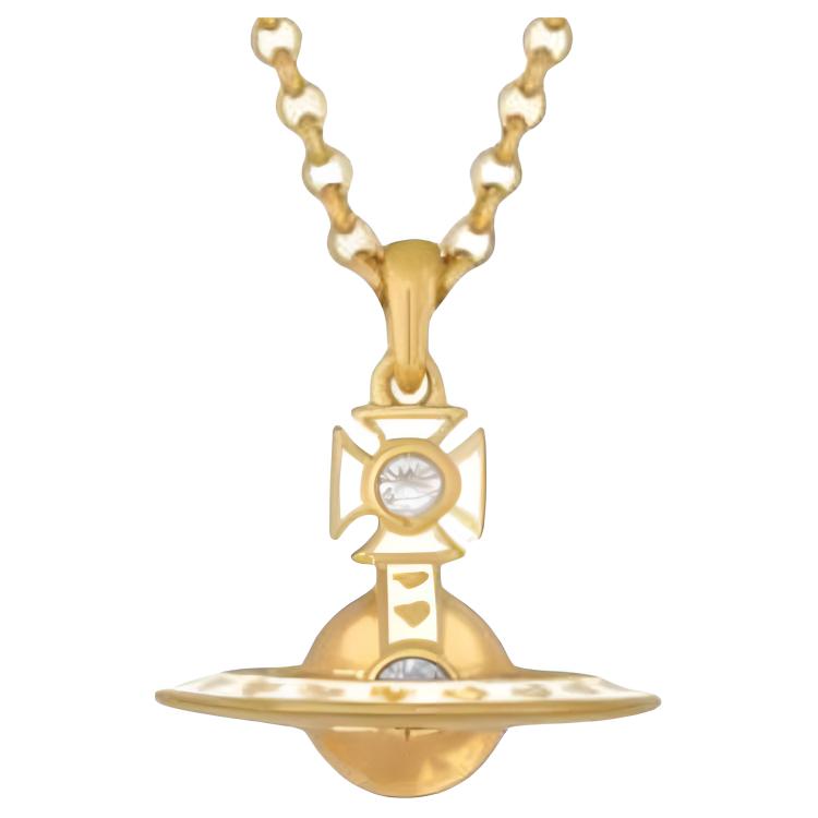 VIVIENNE WESTWOOD Nana Collaboration Classic Sphere Pattern Medium Necklace Women Necklace Gold White Light-Daffodil 630203IL-02RA09