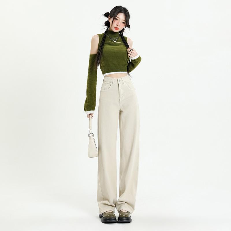 Wide-leg Jeans Women's Spring Loose and Thin High-waisted Wide-leg Pants