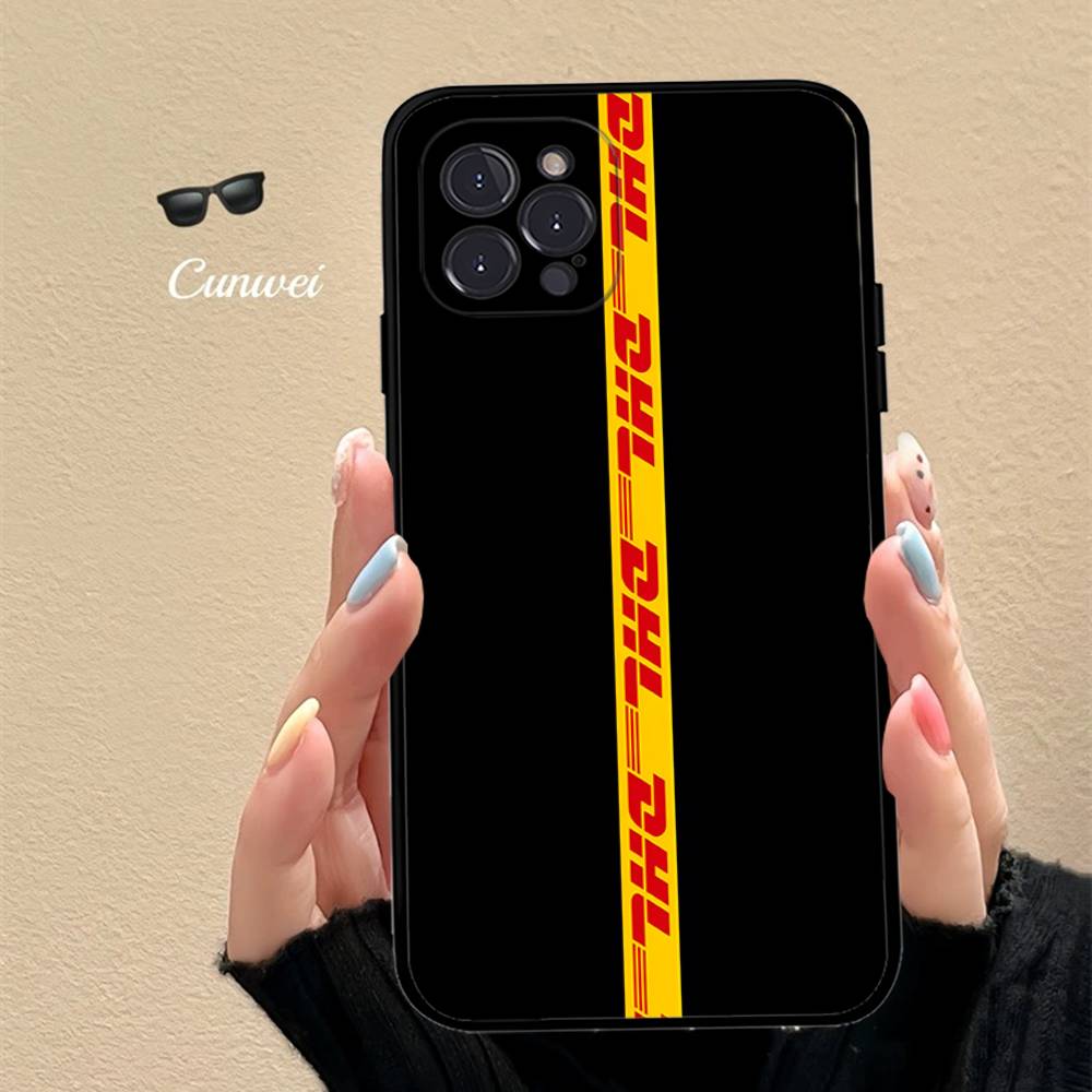 D-DHL-L logo Phone Case For IPhone 17 16 15 14 13 12 11 Pro Max Plus mini Silicone Black Cover