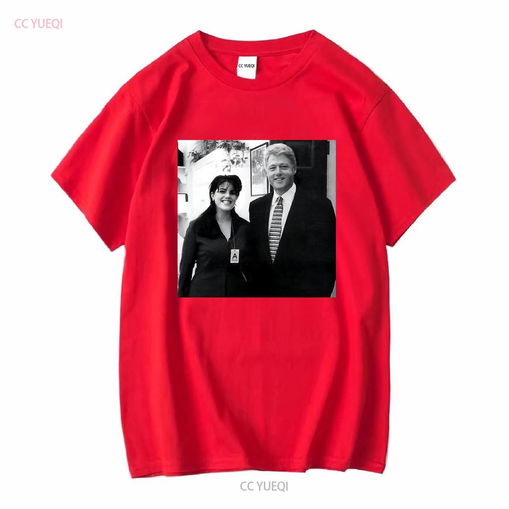 Funny Bill Clinton And Monica Lewinsky T Shirt All Siz vintage Washed streetwear homme Breathable Casual Stylish Unisex Soft