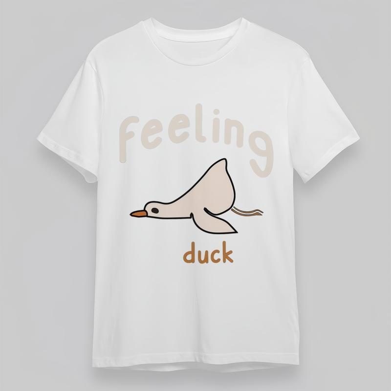 

Women s Oversize Fashion Trend Classic T-Shirt Feeling Duck Graphic Animal Tee 4XL