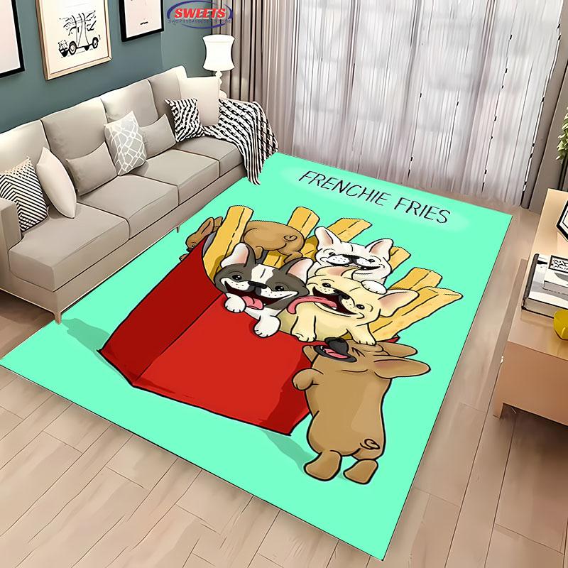 Zvířecí téma Roztomilý pes Velkoplošný koberec pro domácí obývací pokoj Dětská ložnice Pohovka Vstupní rohožka Kuchyňská podlahová rohož Protiskluzová Dekorační rohož