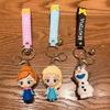 Disney Animation Princess Elsa Cute Car Keychain Snow White Figurine Backpack Charm Motorcycle Keychain Decorative Accessories