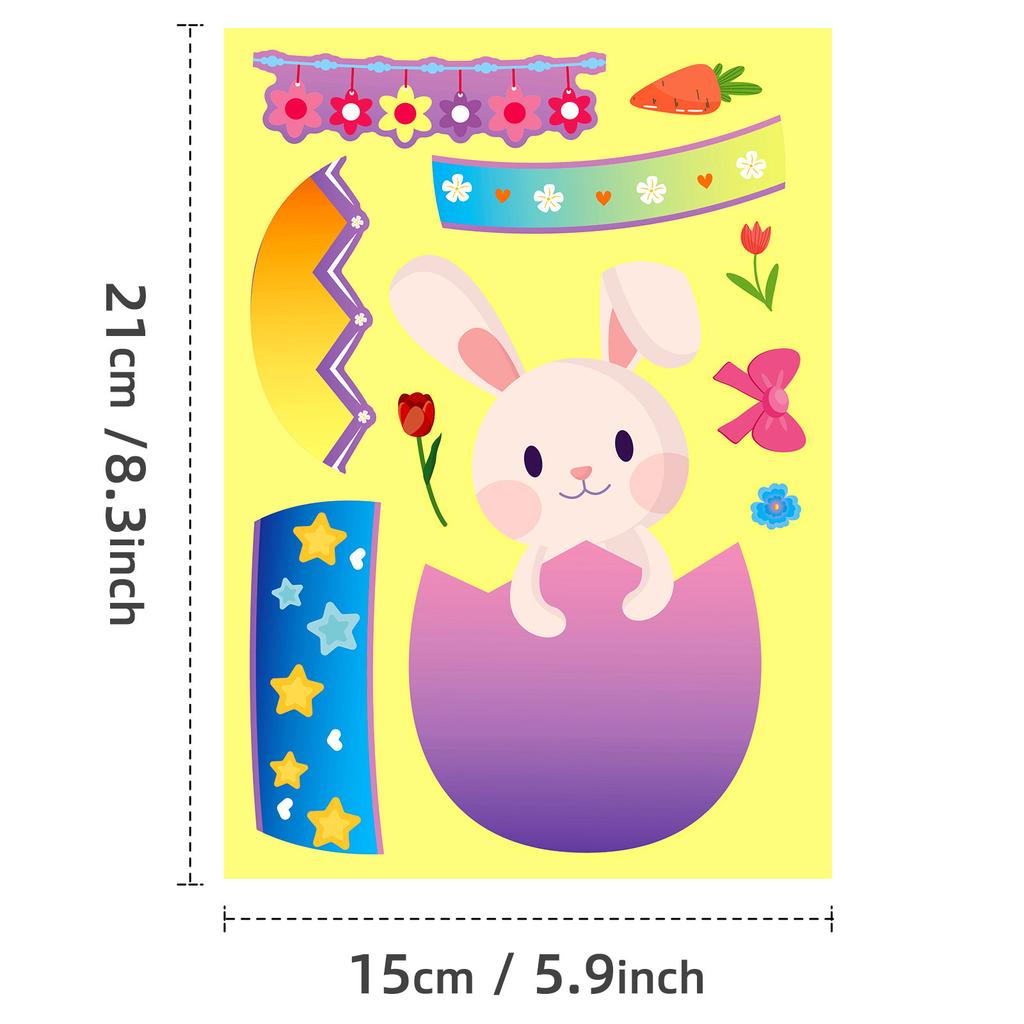 6 Pictures/pack of Easter Series Resurrection Rabbit Eggs Without Repeating Stickers Stickers