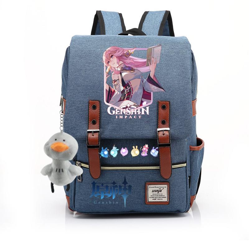 Yuanshen male and female students schoolbag anti-theft large-capacity backpack men's bag computer bag