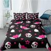 Gothic Death Moth Skull Duvet Cover King Size Microfiber Bedding Set For Teen Boy Skeleton Love Heart