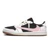 Travis Scott X Air Jordan 1 Travis Scott X AJ1 Low Collaboration Low Top Vintage Basketball Shoes Unisex Pink DZ4137-700(Team1677- 8)
