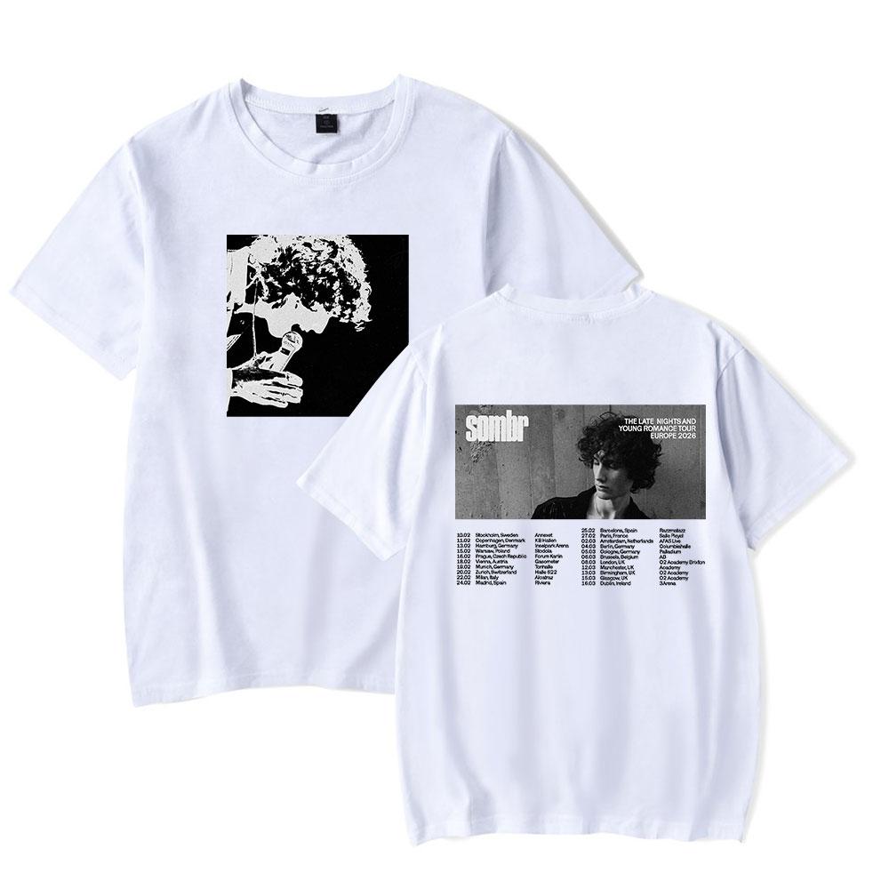 

Футболка Sombr Merch The Late Nights and Young RoUnisexce Tour Merch Крутые принтованные топы для унисекс и женщин Streetwear S