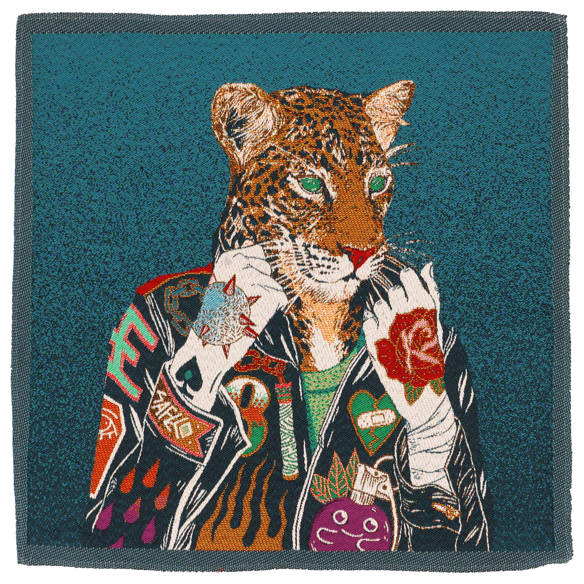 Carré jacquard HARLEY panthère combattante