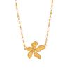18K Gold Hong Kong Retro Petal Pendant Necklace: Titanium Steel, Colorfast, Versatile Women's Jewelry