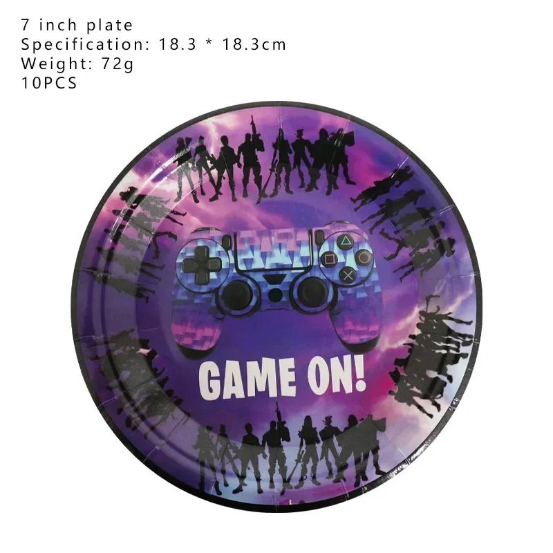 Perfect Fortnite Game Theme Party Decorations for Boys Action Figures Banner Cake Kids Birthday Party Tableware Decoration Backgrounds