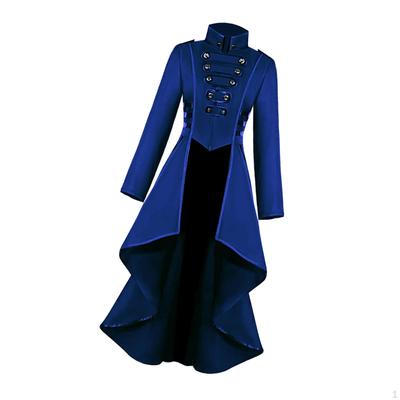 Retro Style Medieval Tailcoat for Women Steampunk Trench Coat Irregular Hem Jacket Halloween Wedding