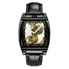 Reloj Mecánico Automático Transparente Hombre Steampunk Esqueleto Engranaje de Lujo Cuerda Automática Cuero Relojes de Hombre Montre Homme